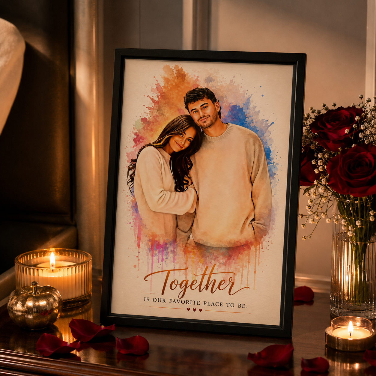 Together Forever – Personalized Couple Portrait Frame
